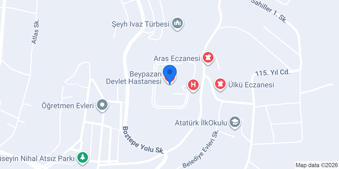Beypazarı Devlet Hastanesi konumu