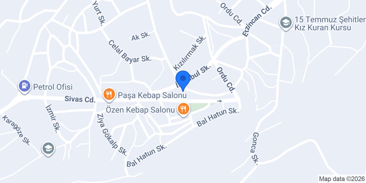 Suşehri Veteriner Kliniği konumu