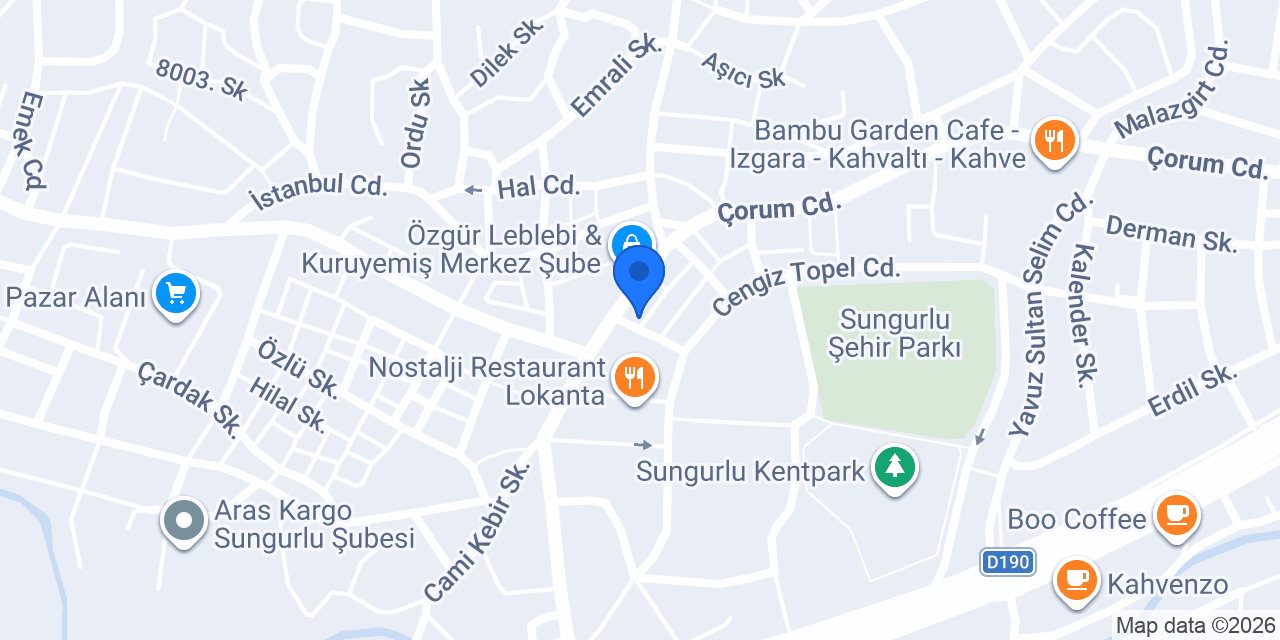 Sungurlu Kepçe HAFRİYAT konumu