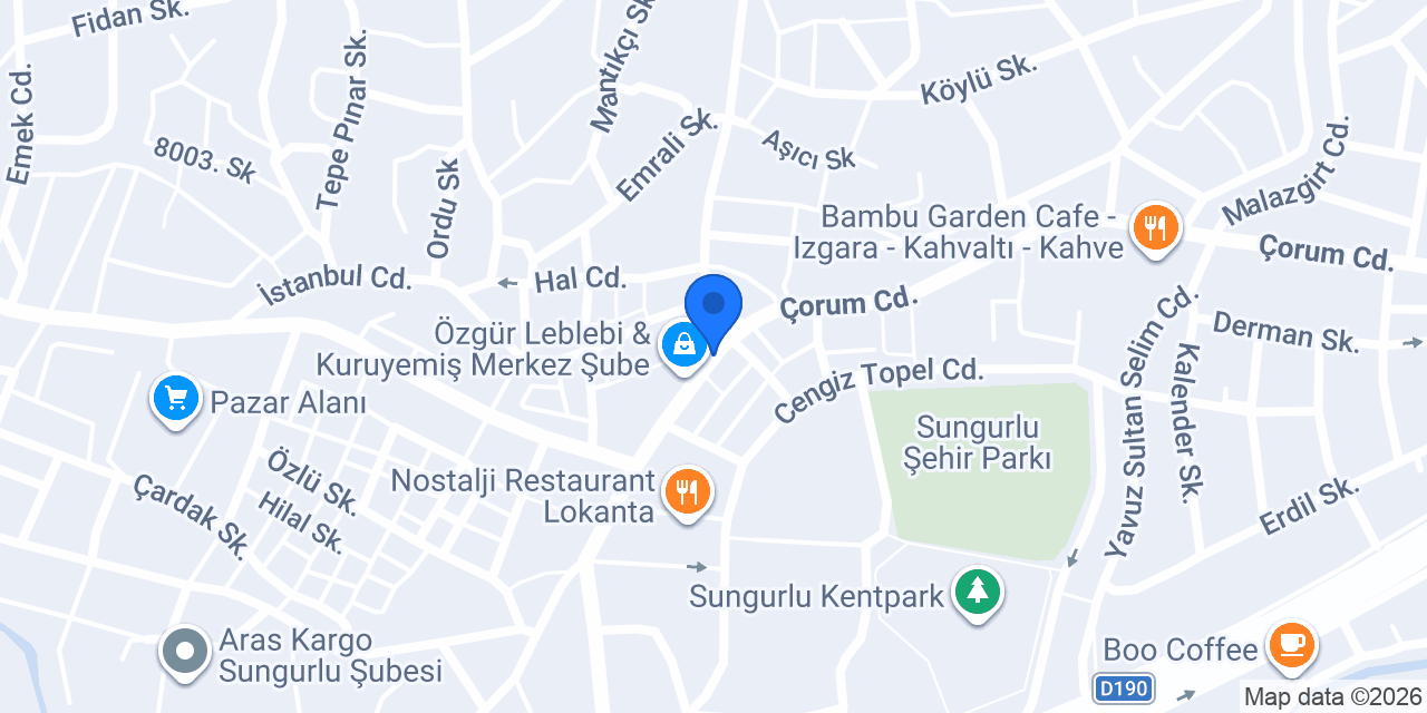 TOMBİK PASTANESİ sungurlu konumu