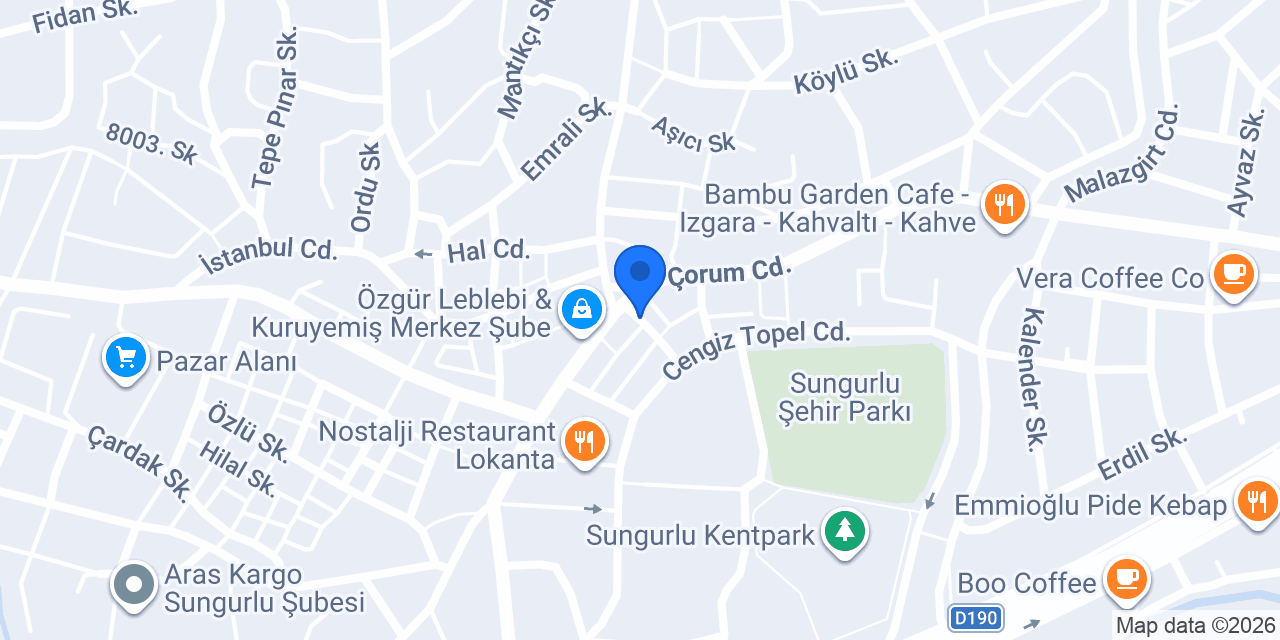 Sungurlu Taksi Çağır konumu