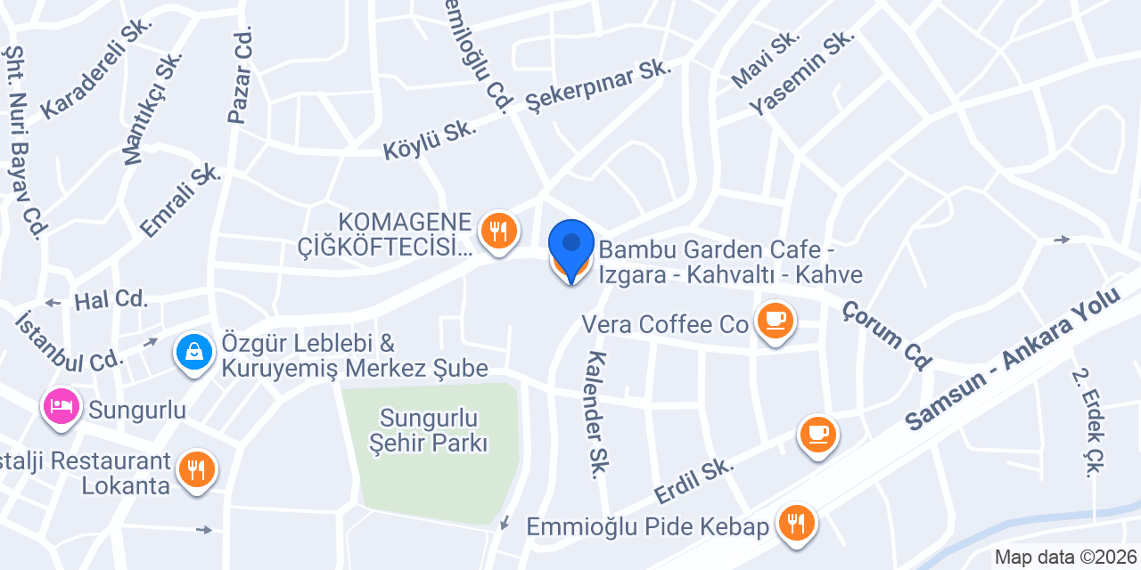 Bambu Garden Cafe - Izgara - Kahvaltı - Kahve konumu
