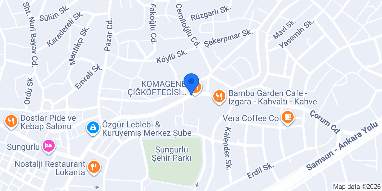 Şekerbank Sungurlu Şubesi konumu
