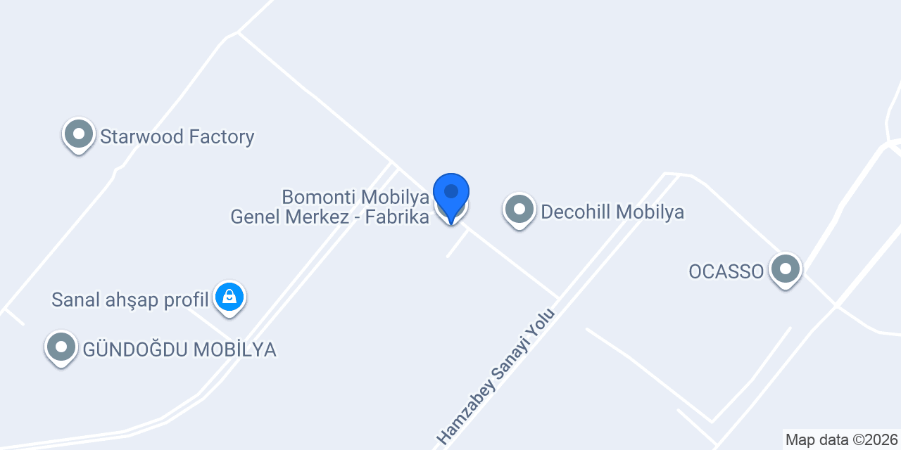 Bomonti Mobilya Genel Merkez - Fabrika konumu