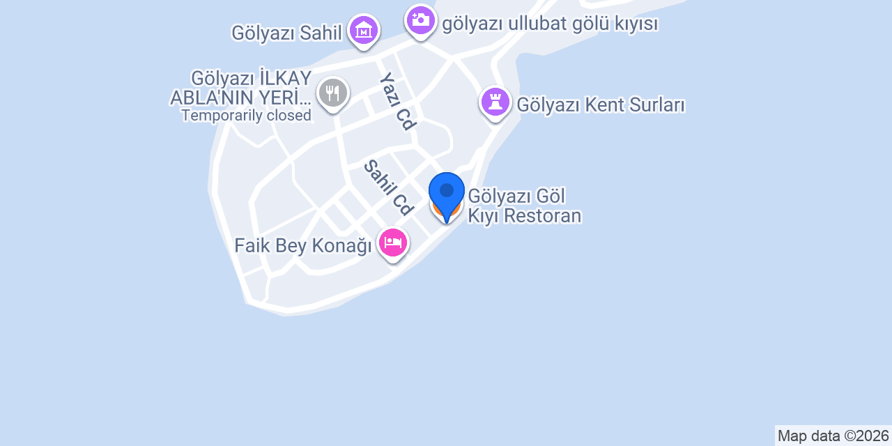 Gölyazı Göl Kıyı Restoran konumu