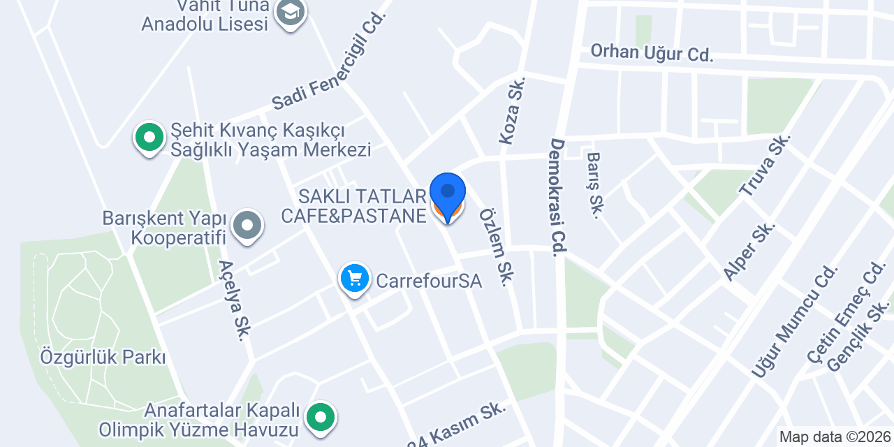 SAKLI TATLAR CAFE&PASTANE konumu