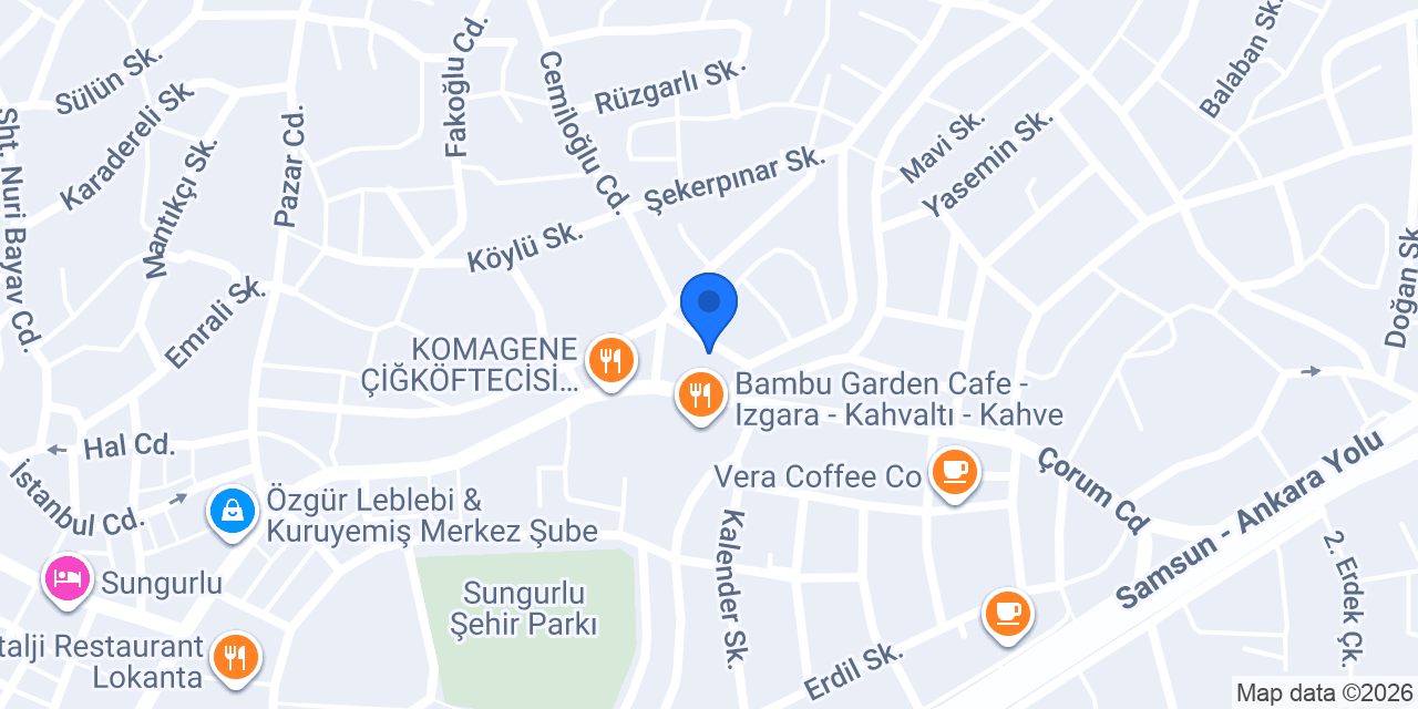 Sungurlu Pet Veteriner Kliniği konumu