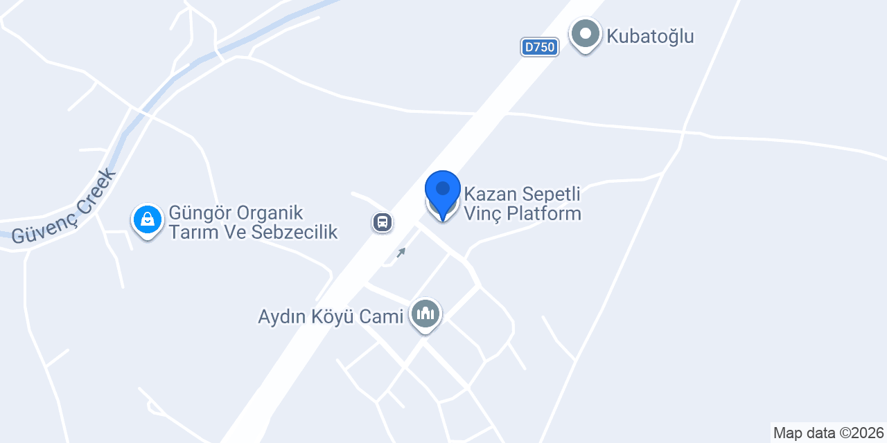 Kazan Sepetli Vinç Platform konumu