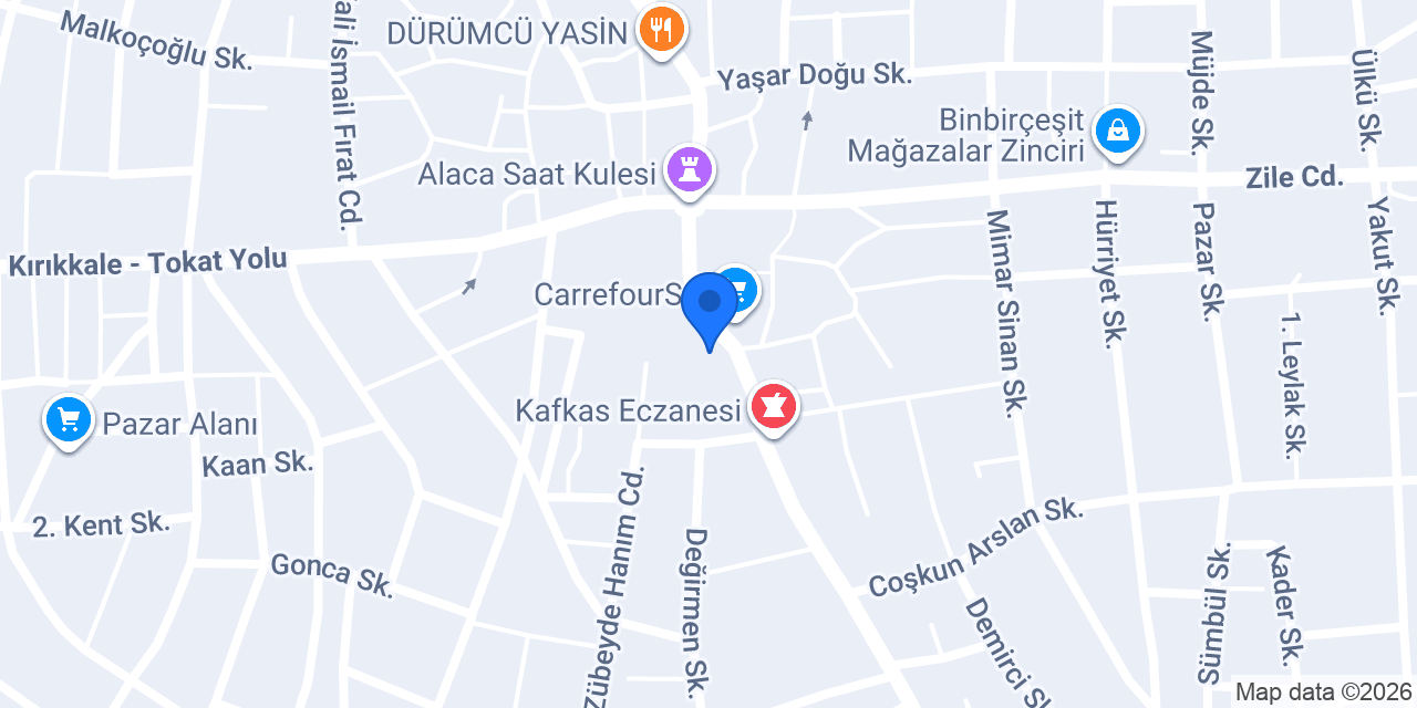 Türkiye İş Bankası Alaca/Çorum Şubesi konumu