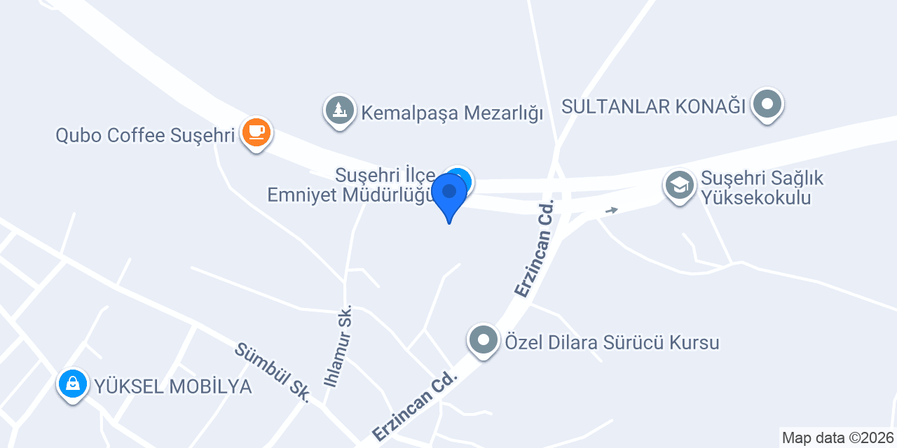 Suşehri İlçe Emniyet Müdürlüğü konumu
