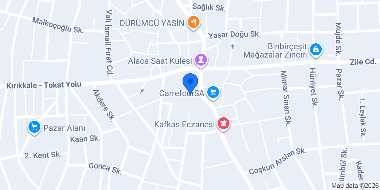 Ziraat Bankası Alaca Şubesi konumu