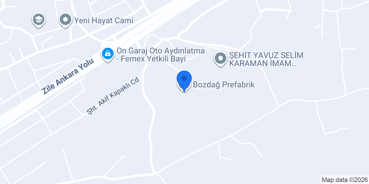 Bozdağ Prefabrik konumu