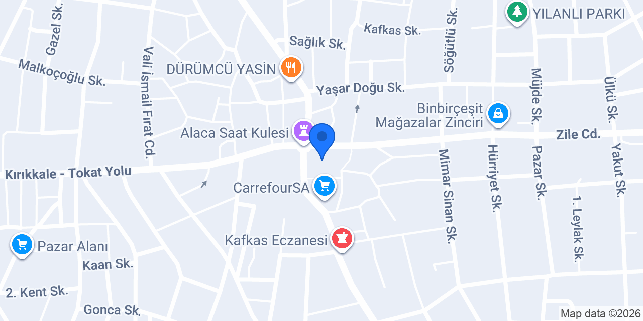 Alaca Tapu Müdürlüğü konumu