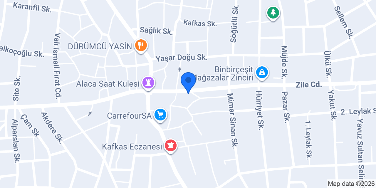 KERVAN DONDURMA ALACA konumu