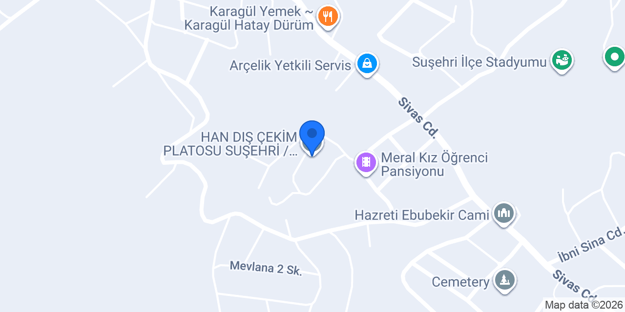 HAN DIŞ ÇEKİM PLATOSU SUŞEHRİ / SİVAS konumu