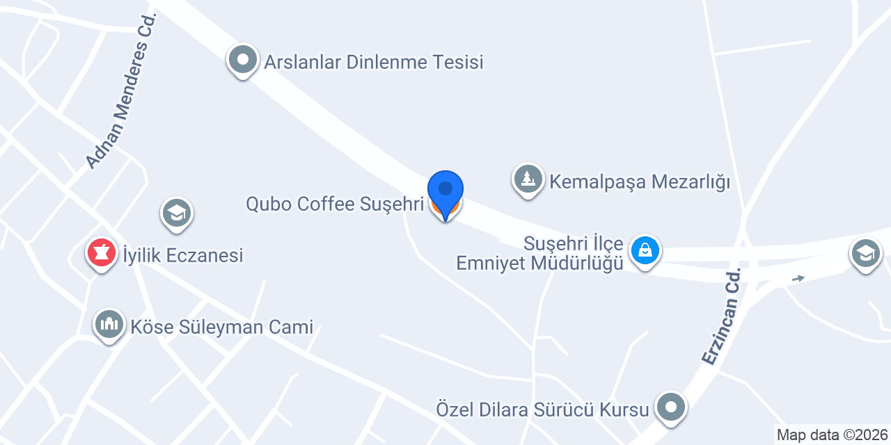 Qubo Coffee Suşehri konumu