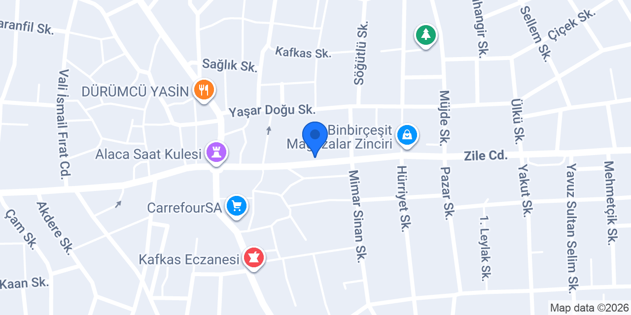 Alaca Adıyörem Çiğ Köfte konumu