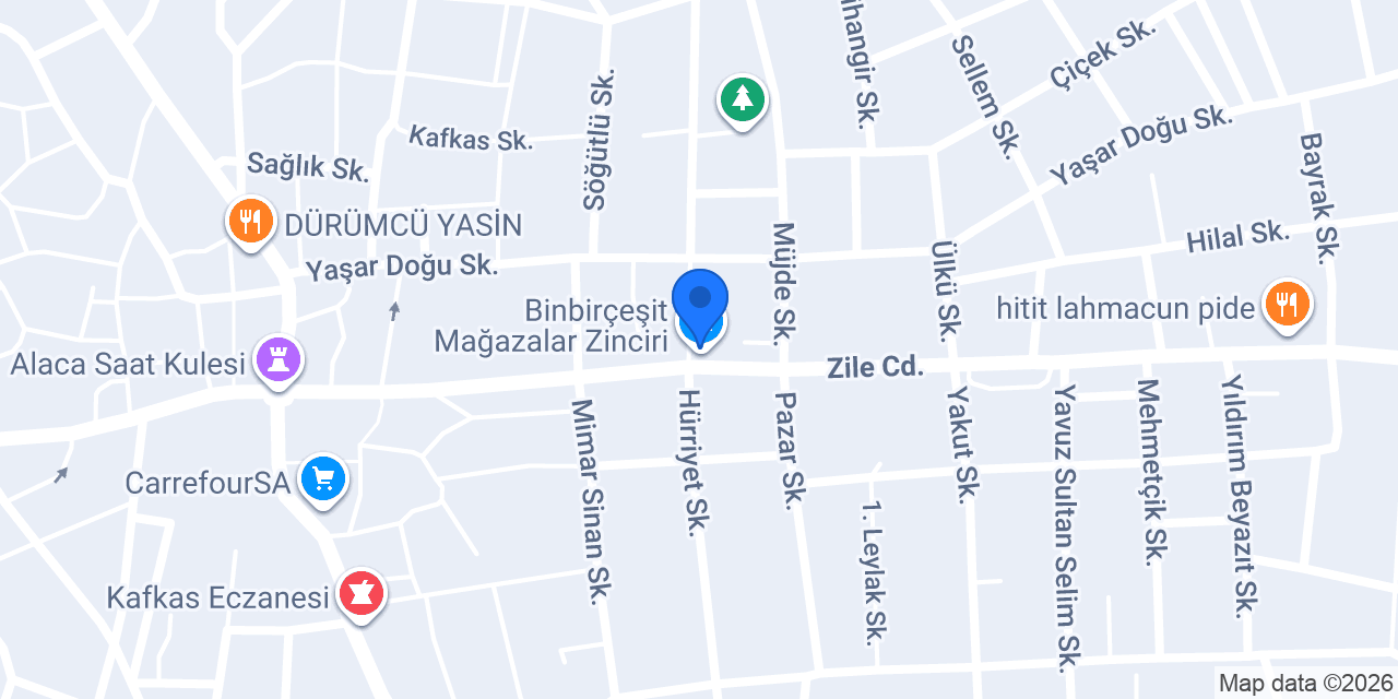 Binbirçeşit Mağazalar Zinciri konumu