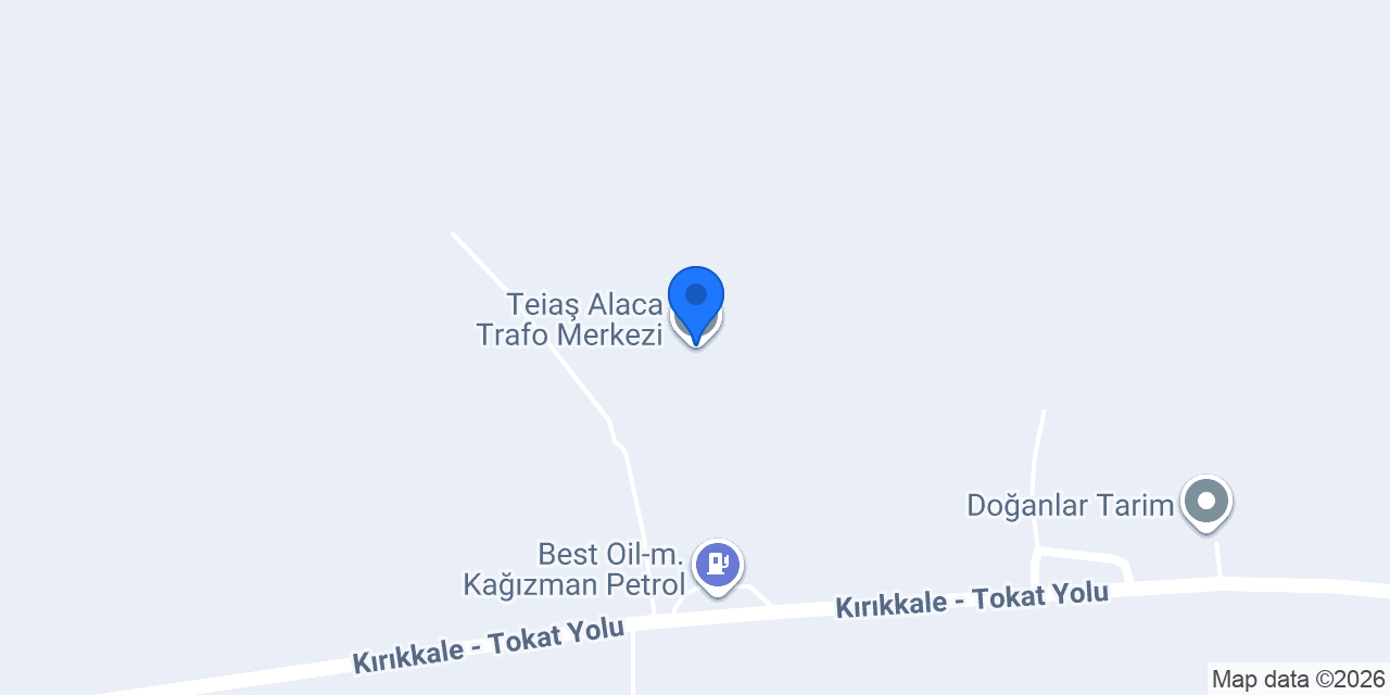 Teiaş Alaca Trafo Merkezi konumu