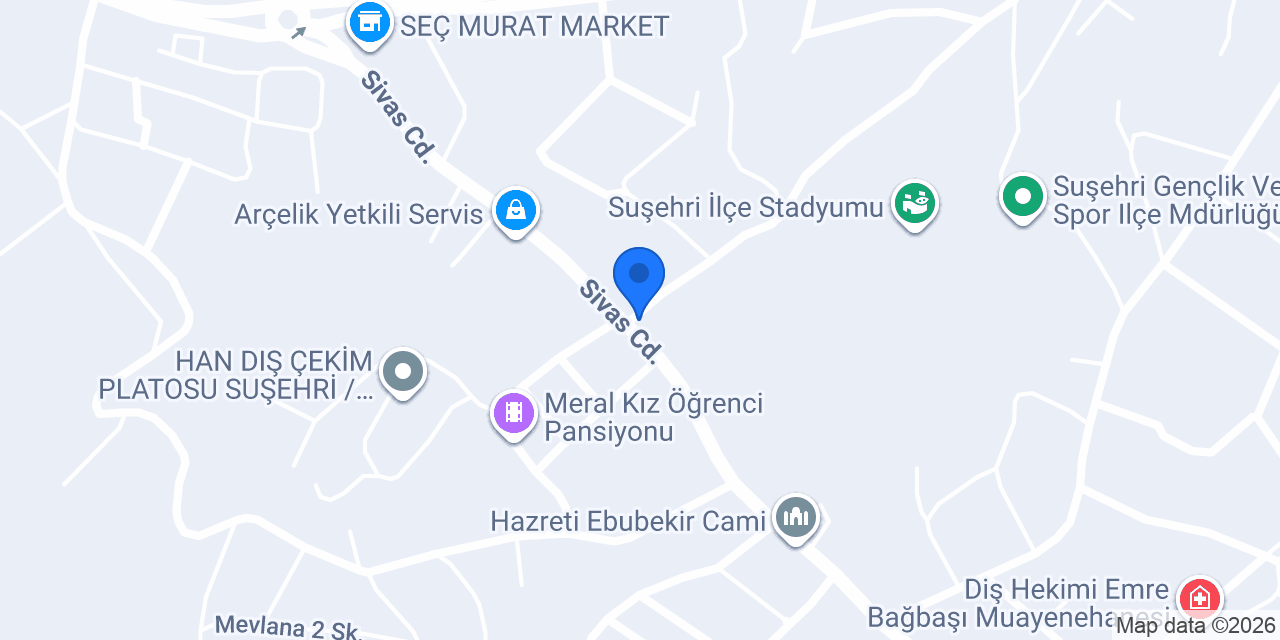 Suşehri Coşkun vinç konumu