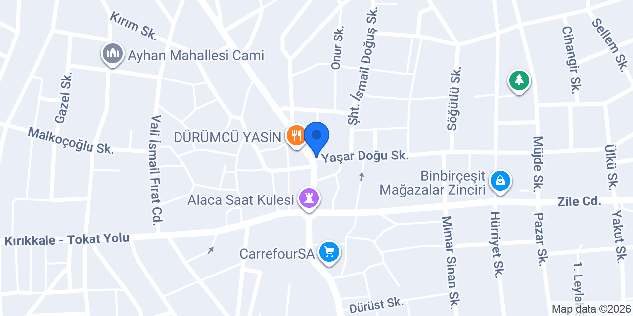 Özlem Taksi Alaca konumu