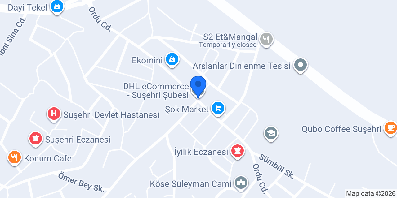 DHL eCommerce - Suşehri Şubesi konumu