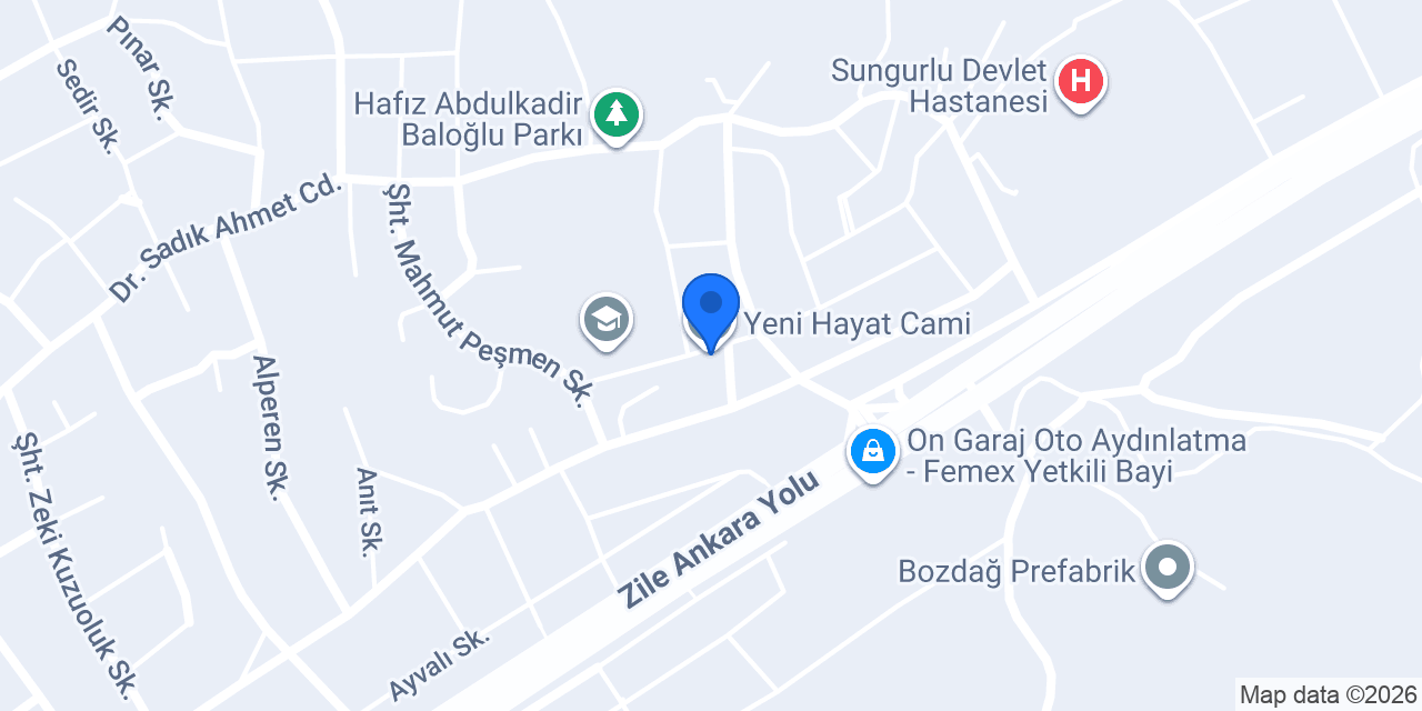 Yeni Hayat Cami konumu