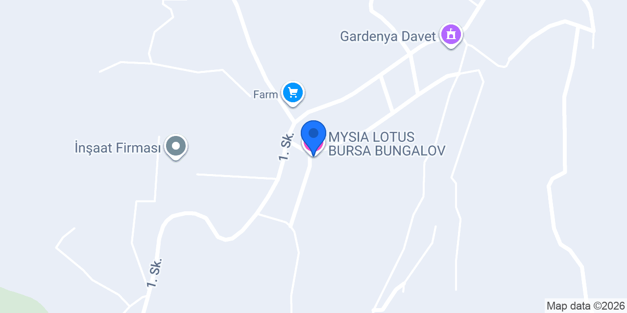 MYSIA LOTUS BURSA BUNGALOV konumu