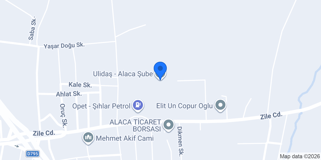 Ulidaş - Alaca Şube konumu