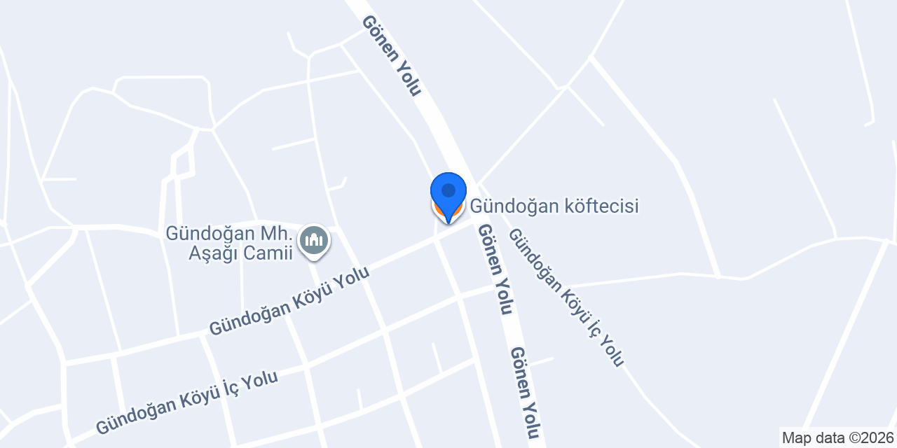 Gündoğan köftecisi konumu