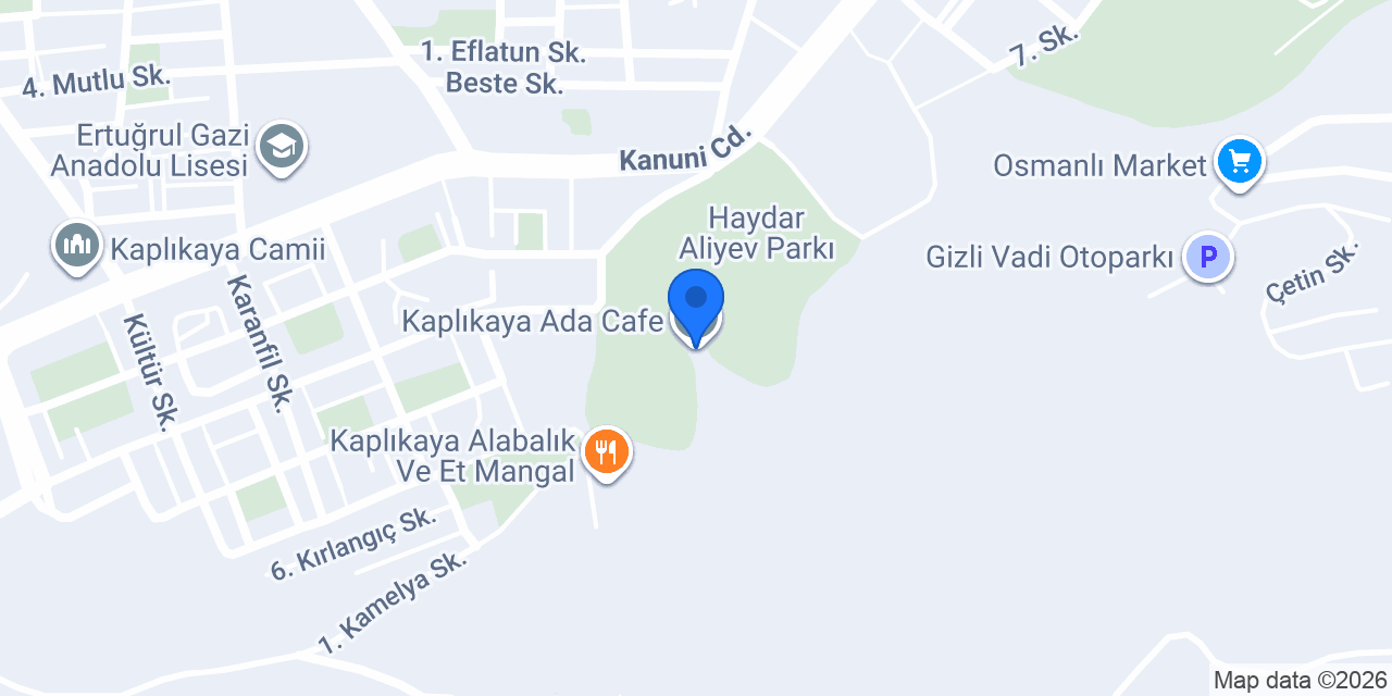 Kaplıkaya Ada Cafe konumu