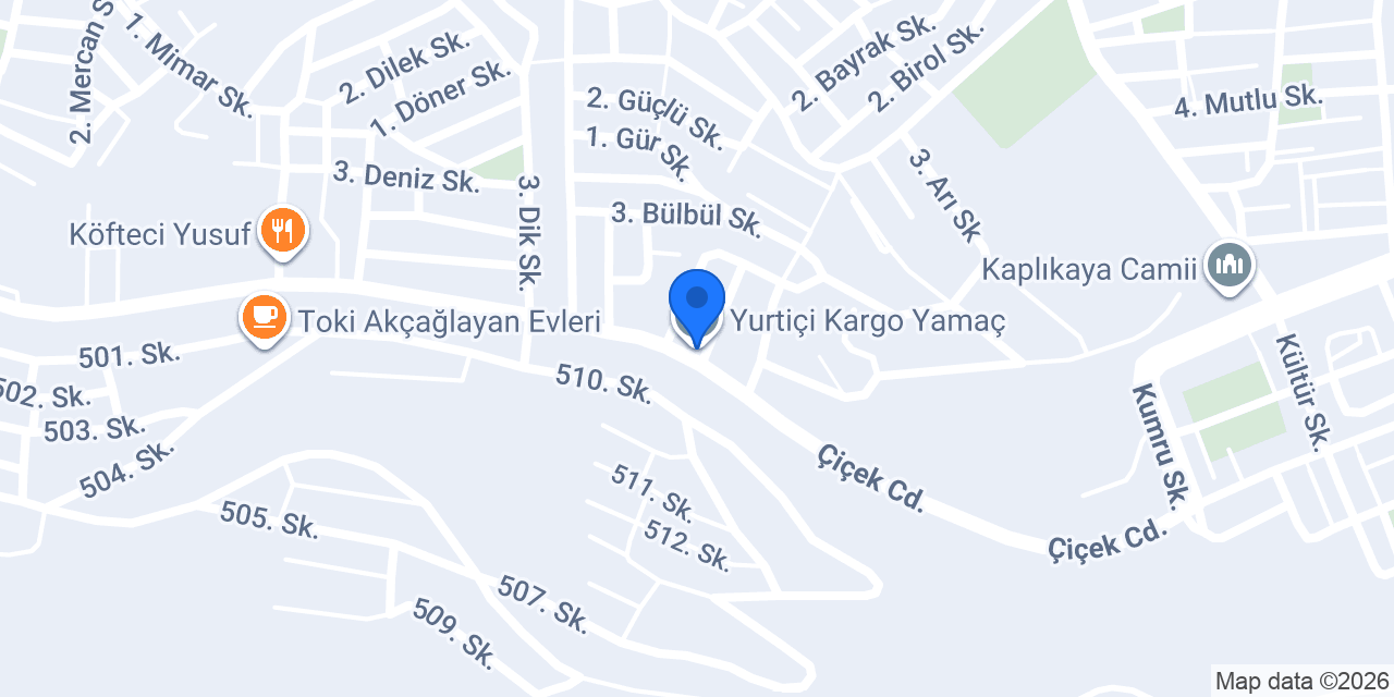 Yurtiçi Kargo Yamaç konumu