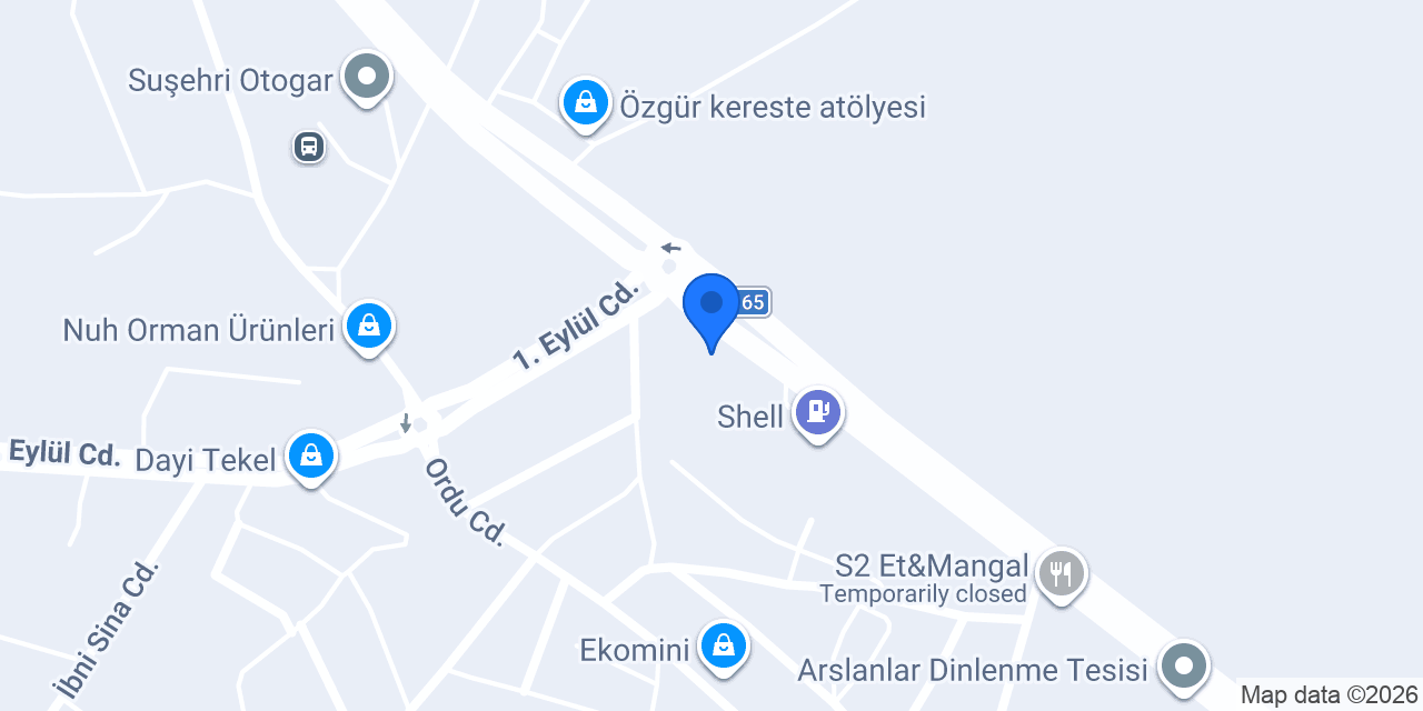 Solis Yanmar Suşehri Yetkili Bayii konumu