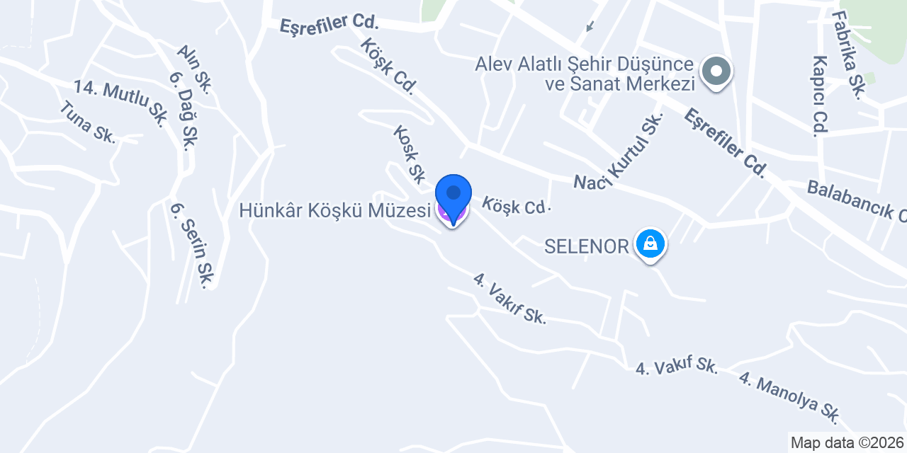 Hünkâr Köşkü Müzesi konumu