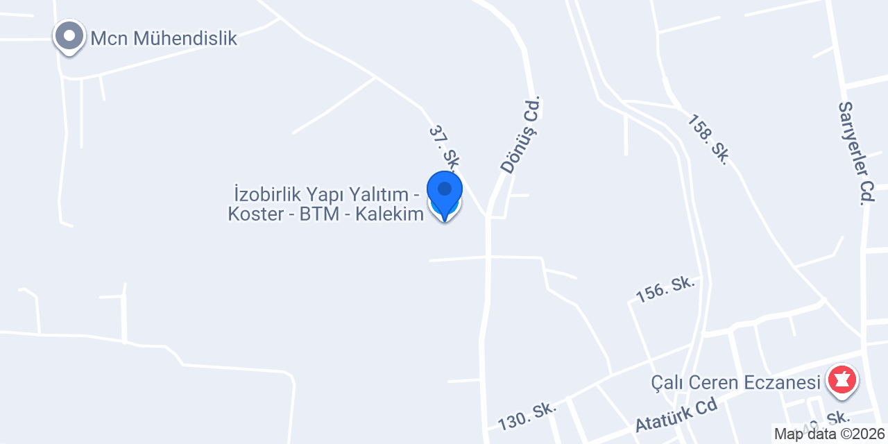İzobirlik Yapı Yalıtım - Koster - BTM - Kalekim konumu