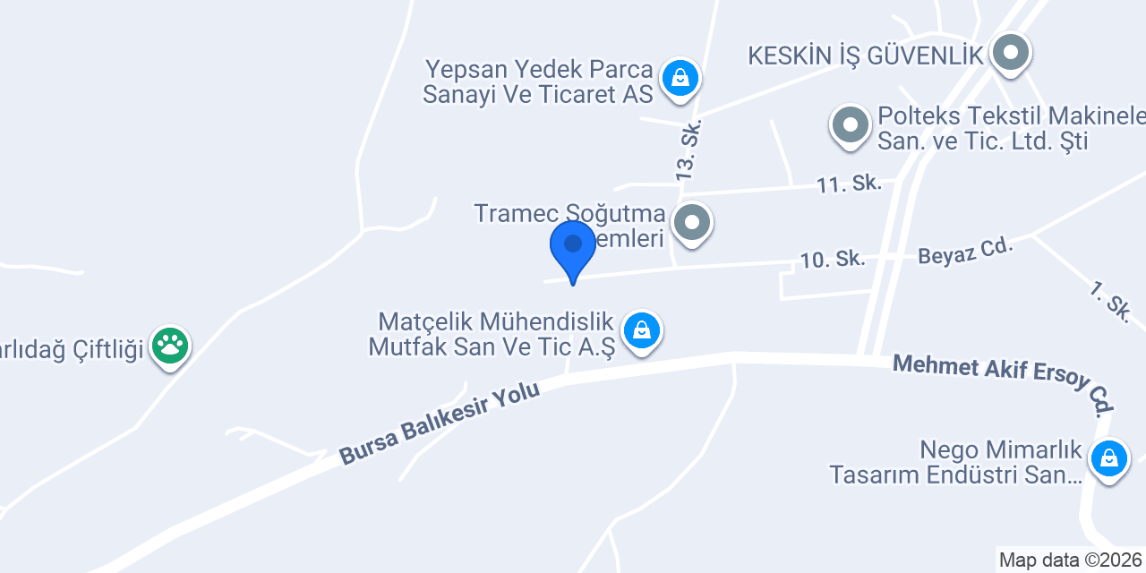 Kutay Döküm konumu