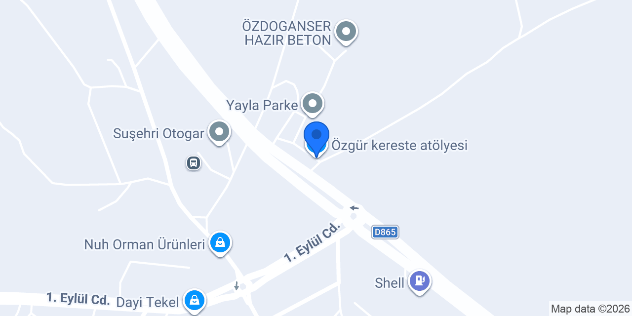 Özgür kereste atölyesi konumu