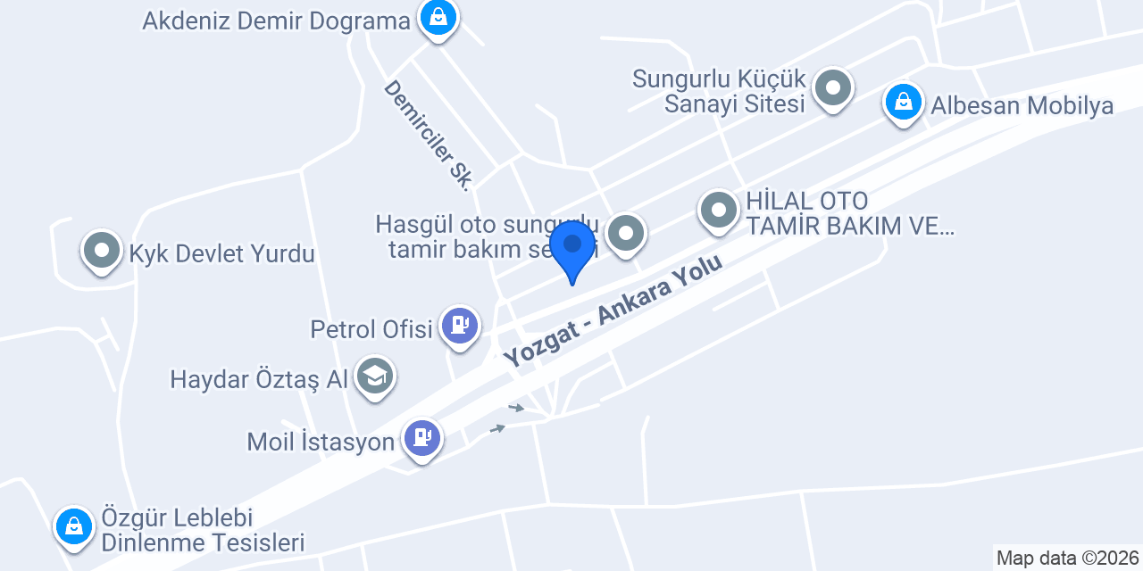 Sungurlu seç römork konumu