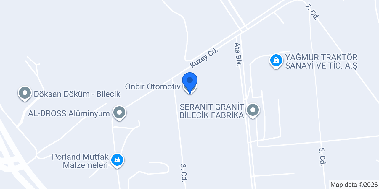 Onbir Otomotiv konumu