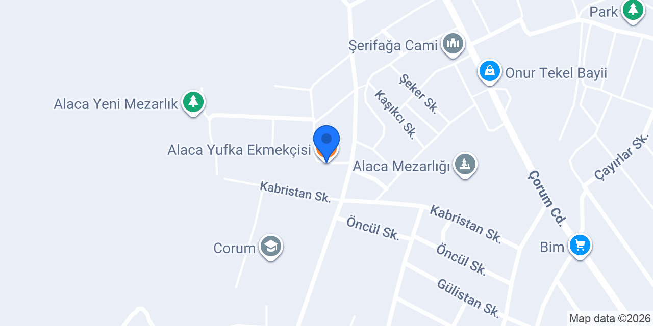 Alaca Yufka Ekmekçisi konumu