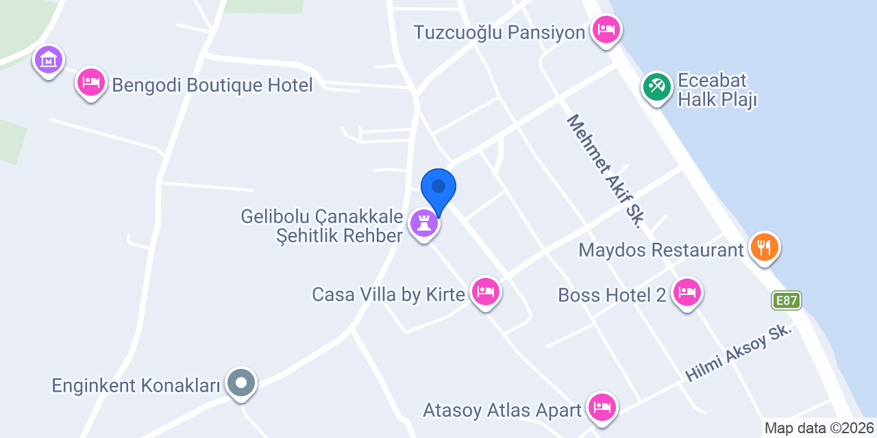 Eceabat Zirve Pansiyon konumu