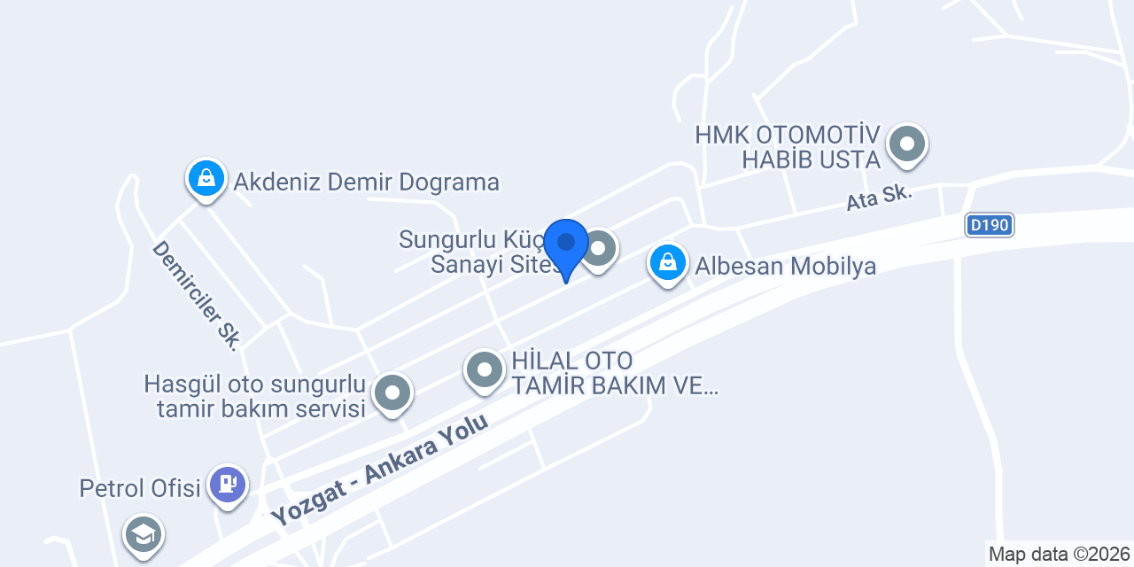 Özden Doğrama ve Mobilya konumu