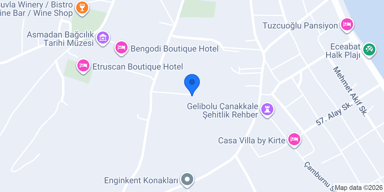 Eceabat Sakli Bahçe Apart Pansiyon konumu