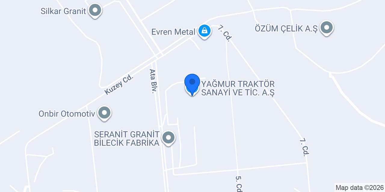 YAĞMUR TRAKTÖR SANAYİ VE TİC. A.Ş. konumu