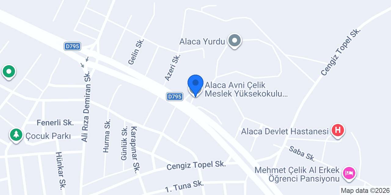 Alaca Avni Çelik Meslek Yüksekokulu - Hitit Üniversitesi konumu