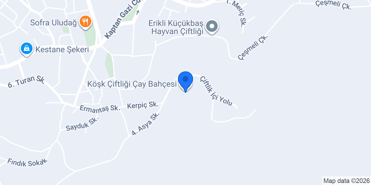 Köşk Çiftliği Çay Bahçesi konumu