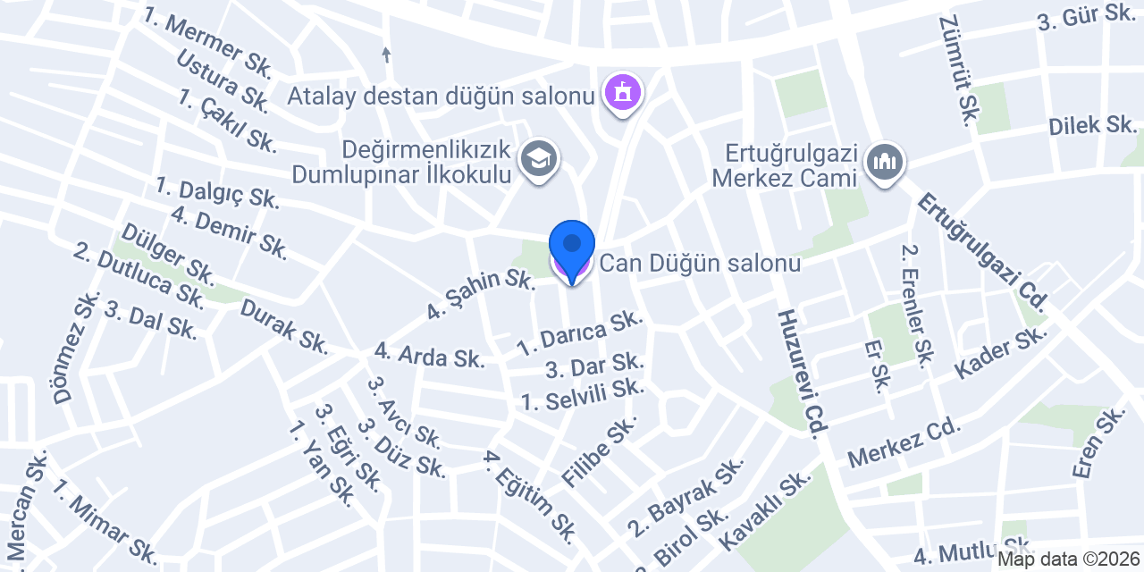 Can Düğün salonu konumu