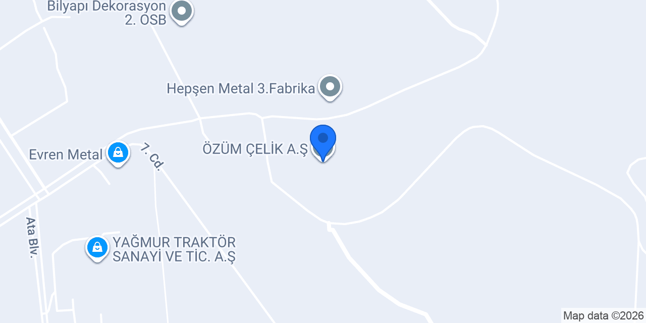 ÖZÜM ÇELİK A.Ş konumu