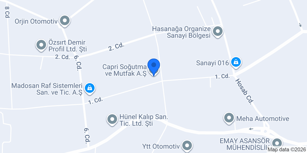 Capri Soğutma ve Mutfak A.Ş konumu