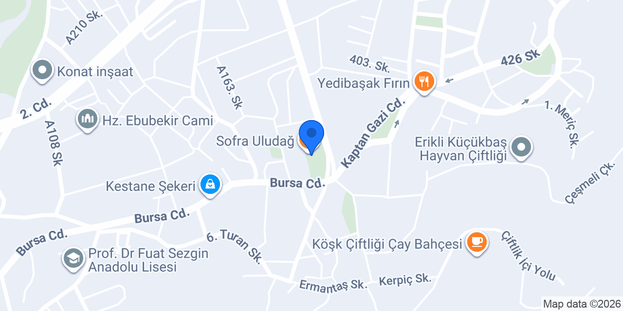Bursa Şelale Park konumu